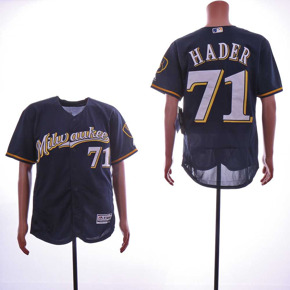 Brewers 71 Josh Hader Navy Cool Base Jersey Sguo,We sell and wholesale Brewers 71 Josh Hader Navy Cool Base Jersey Sguo on line form chian!